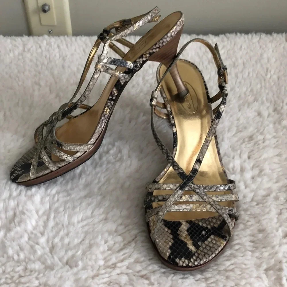 {TALBOTS} Snakeskin Slingback sandals, size 7M EUC - Picture 3 of 7